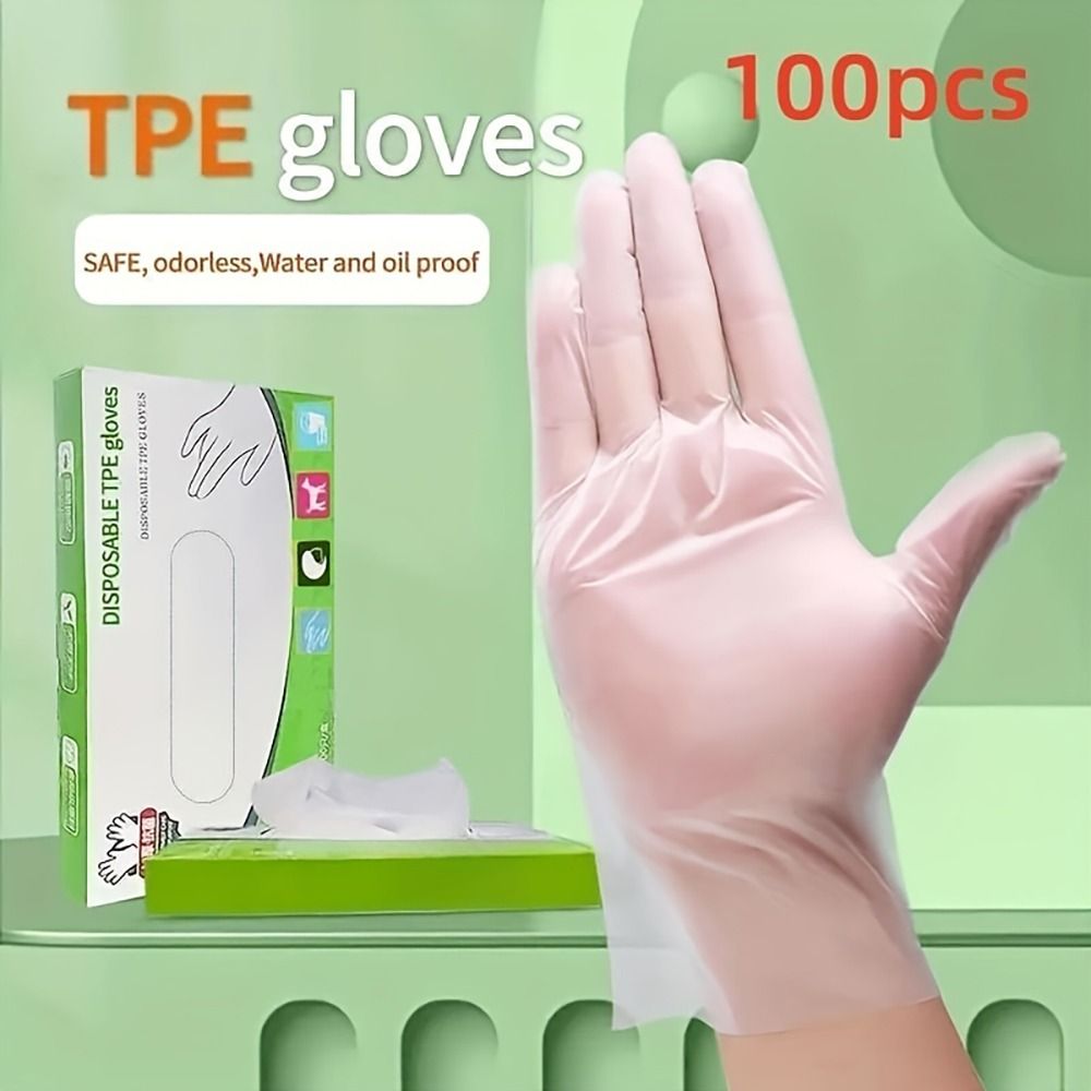 100Pcs Latex Free Gloves TPE D - огляд і ціна Latex Disposable Glove