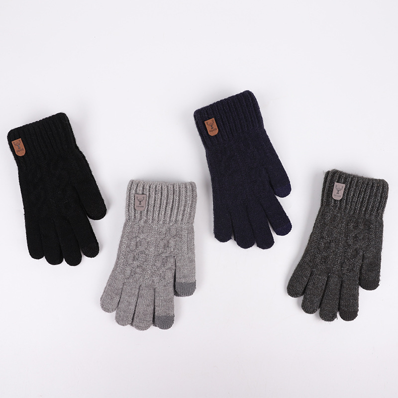 Men Winter Warm Wool Knitted G - огляд і ціна Wool Glove Lined