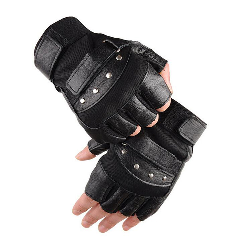 Men's Half Finger Leather Fitn - огляд і ціна Workout Glove Gym