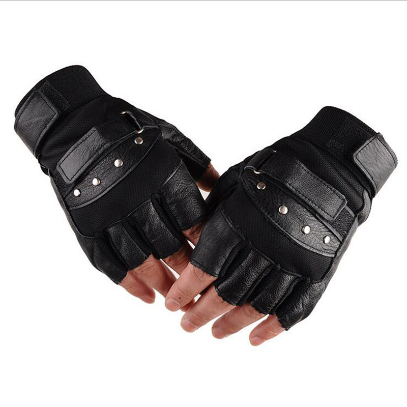 Men's Half Finger Leather Fitn - огляд і ціна Workout Glove Gym
