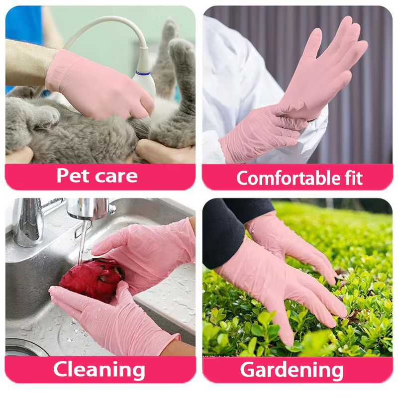 20/50/100/200 Pink Disposable  - огляд і ціна Rubber Glove Cleaning