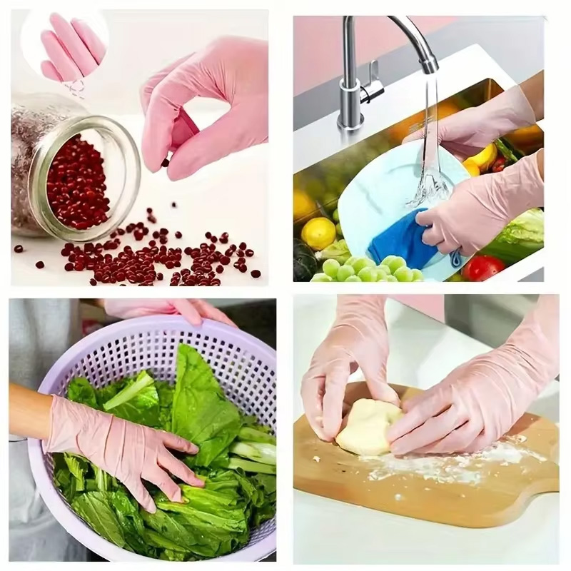 20/50/100/200 Pink Disposable  - огляд і ціна Rubber Glove Cleaning